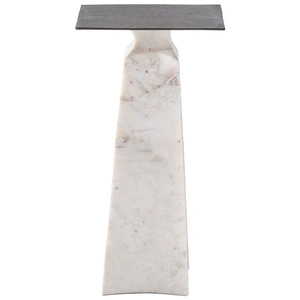 Universal Furniture Figuration Aluminum/Marble Square Side Table, Grey/White