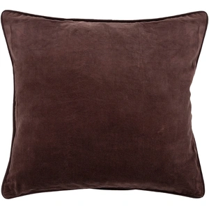 Chandra CUS28001 Cotton/Velvet Handmade Cushion, 18-inch x 18-inch, Brown