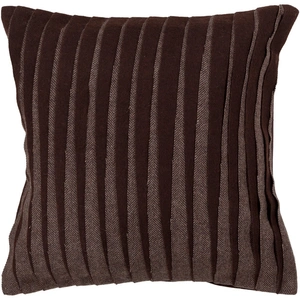 Chandra CUS28004 Wool Handmade Cushion, Brown