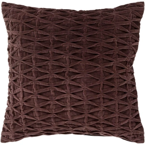 Chandra CUS28005 Cotton/Velvet Handmade Cushion, Brown