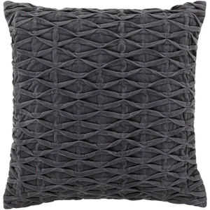 Chandra CUS28010 Cotton/Velvet Handmade Cushion, Grey