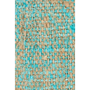 Chandra CUS28012 Silk Textured Handmade Cushion, Blue/Natural