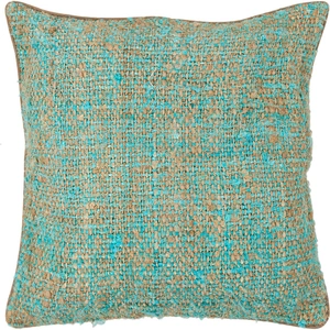 Chandra CUS28012 Silk Textured Handmade Cushion, Blue/Natural