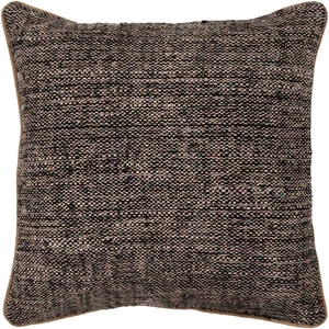 Chandra CUS28014 Silk Textured Handmade Cushion, Black/Natural
