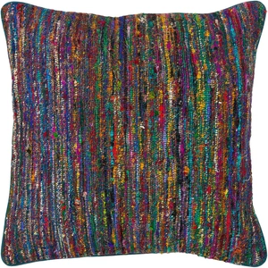 Chandra CUS28016 Silk Textured Handmade Cushion, Multi