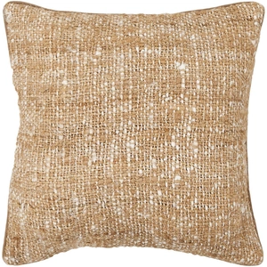 Chandra CUS28017 Silk Textured Handmade Cushion, White/Natural