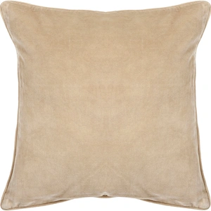 Chandra CUS28019 Cotton/Velvet Handmade Cushion, Beige