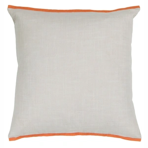 Chandra CUS28023 Cotton Handmade Cushion, White/Orange