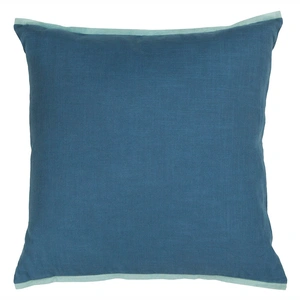 Chandra CUS28024 Cotton Handmade Cushion, Blue/Light Blue