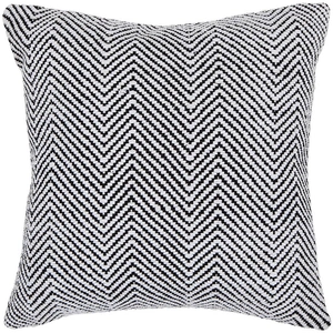 Chandra CUS28032 Cotton Handmade Cushion, White/Black