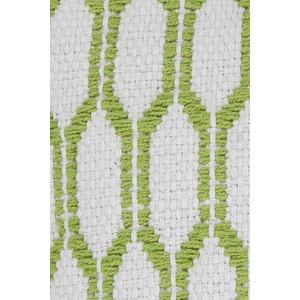 Chandra CUS28036 Cotton Handmade Cushion, White/Green