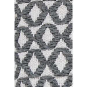 Chandra CUS28037 Cotton Handmade Cushion, White/Grey