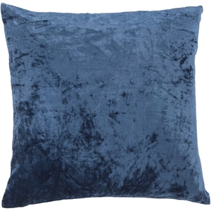 Chandra CUS28046 Cotton/Linen/Viscose Handmade Cushion, Blue