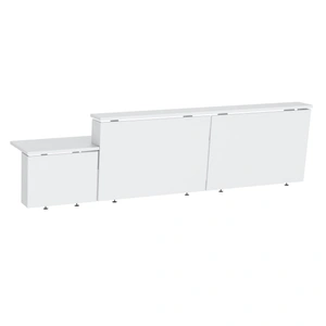NARBUTAS WRS Tera 183-inch Straight Reception Desk w/Countertop & 2 Pedestals, White