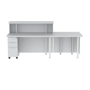 NARBUTAS WRS Tera 114 1/4-inch Straight Reception Desk w/Countertop & 1 Pedestal, White