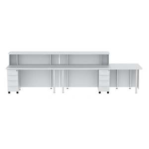 NARBUTAS Tera 154-inch Straight Reception Desk w/Countertop & 2 Pedestals