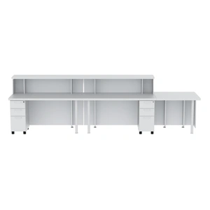 NARBUTAS WRS Tera 183-inch Straight Reception Desk w/Countertop & 2 Pedestals, White