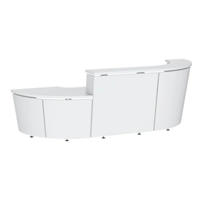 NARBUTAS Tera 132-inch U-Shape Reception Desk w/Left Countertop