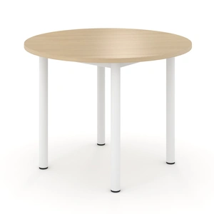 NARBUTAS Optima Round Melamine 4-Person Meeting Table w/Metal Frame