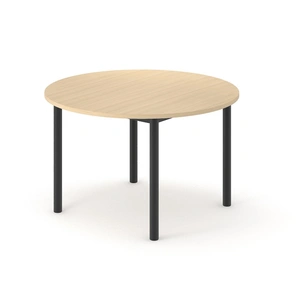 NARBUTAS Optima Round Melamine 4-Person Meeting Table w/Metal Frame