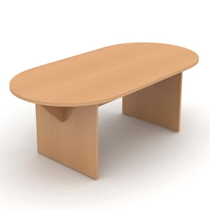 NARBUTAS Optima Oval Melamine 6-8-Person Meeting Table w/Modesty Panel