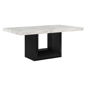 Global Furniture USA D02 Faux Marble Rectangular Dining Room Set with D03 Chairs in Black