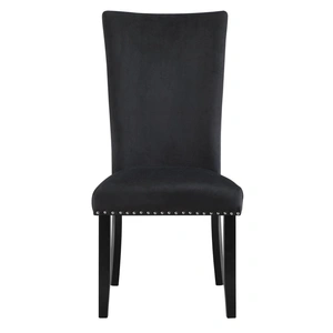 Global Furniture USA D03 Velvet Fabric Dining Chair in Black