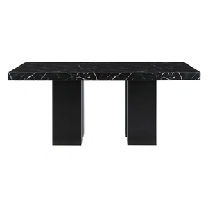 Global Furniture USA D03 Faux Marble Rectangular Dining Table in Black
