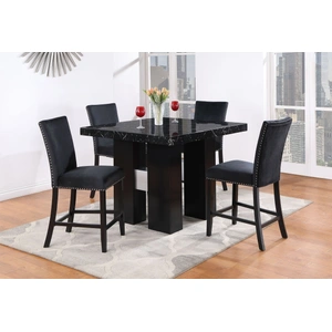 Global Furniture USA D04 Velvet Bar Stool, Black