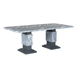 Global Furniture USA D1212 Faux Marble Rectangular Dining Table in Grey