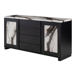 Global Furniture USA D12 4-Drawer Buffet with 2 Doors in Black