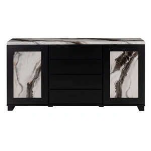 Global Furniture USA D12 4-Drawer Buffet with 2 Doors in Black