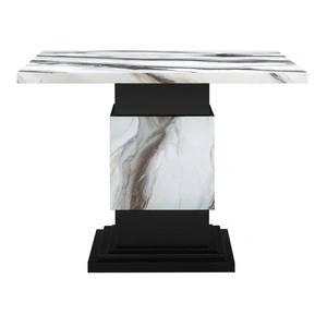 Global Furniture USA D12 Faux Marble Square Bar Table in Black/White