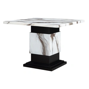 Global Furniture USA D12 Faux Marble Square Bar Table in Black/White