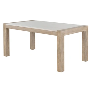 Global Furniture USA D1321 Marble Wood Rectangular Dining Table in Light Grey/White
