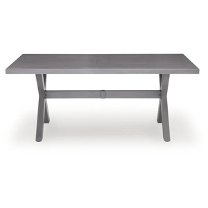 Ashley Furniture Half Moon Beach Aluminum Rectangular Dining Table, Gray