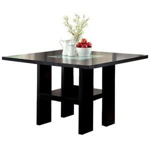Furniture of America Luminar II Wood/Glass LED Counter Height Table, Black