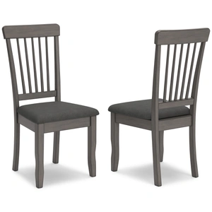 Ashley Furniture Shullden Modern Spindle-Back Dining Side Chair | Gray Finish, Gray (Set of 2)