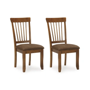 Ashley Furniture Berringer Upholstered Dining Side Chair | Rustic Brown Wood, Rustic Brown (Set of 2)