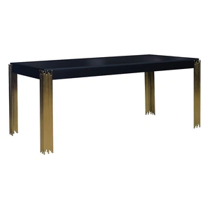 New Classic Furniture SM Empire Wood Rectangular Dining Table, Black