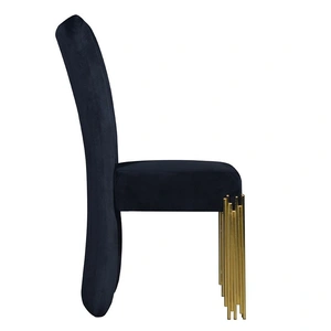 New Classic Furniture SM Empire Ladderback Fabric Dining Chair, Black (Set of 2)