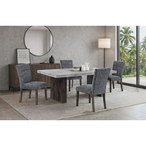 Global Furniture USA D2410 Faux Marble Rectangular Dining Room Set with D86 Chairs in Grey
