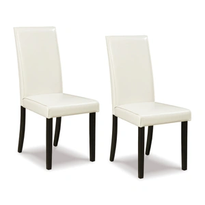 Ashley Furniture Kimonte Modern Faux Leather Dining Side Chair | Espresso Finish (Set of 2)
