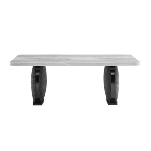 Global Furniture USA D2502 Faux Marble Rectangular Dining Table in Black/Grey