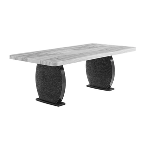 Global Furniture USA D2502 Faux Marble Rectangular Dining Table in Black/Grey