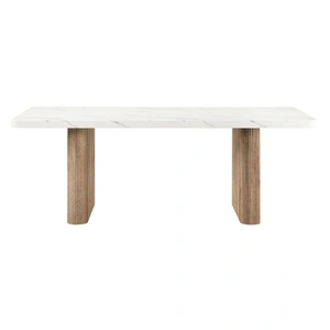 Global Furniture USA D2504 Faux Marble Rectangular Dining Table in White/Grey Faux Marble