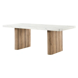 Global Furniture USA D2504 Faux Marble Rectangular Dining Table in White/Grey Faux Marble