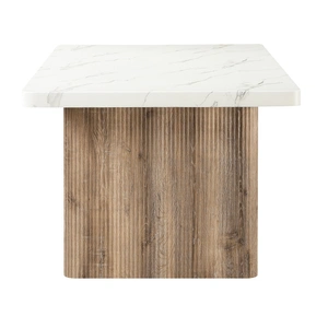 Global Furniture USA D2504 Faux Marble Rectangular Dining Table in White/Grey Faux Marble
