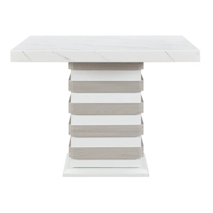 Global Furniture USA D2507 Faux Marble Square Bar Table in White