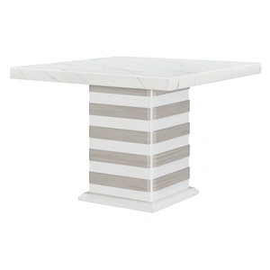 Global Furniture USA D2507 Faux Marble Square Bar Table in White